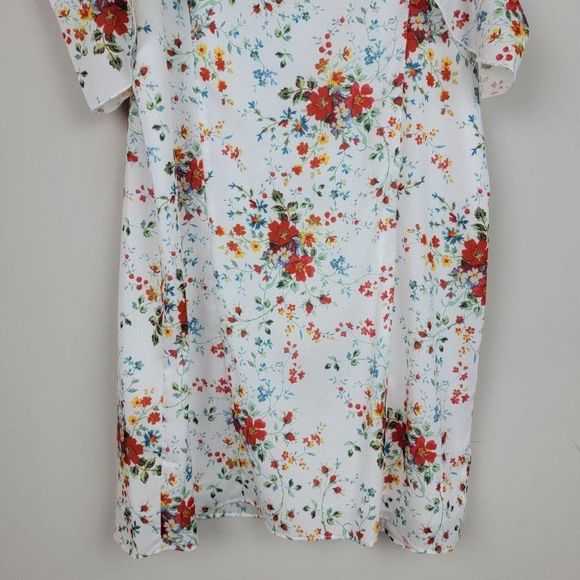 Parker White Spring Ditsy Floral Ruffle Mini Dress - Picture 8 of 10